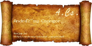 Andrásy Csongor névjegykártya